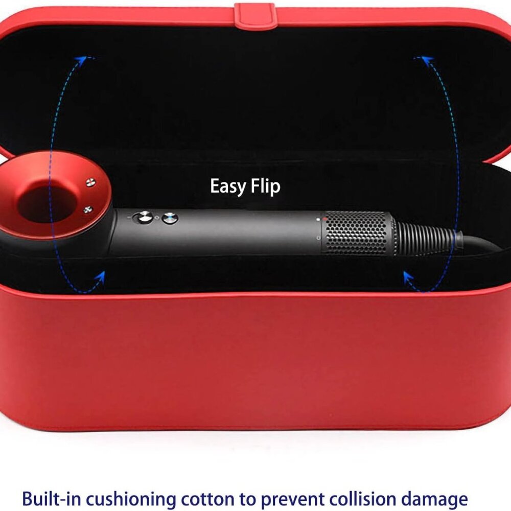 NEW Authentic Dyson Supersonic Hair Dryer Storage Case Red Leather Box CASE ONLY - Picture 6 of 16
